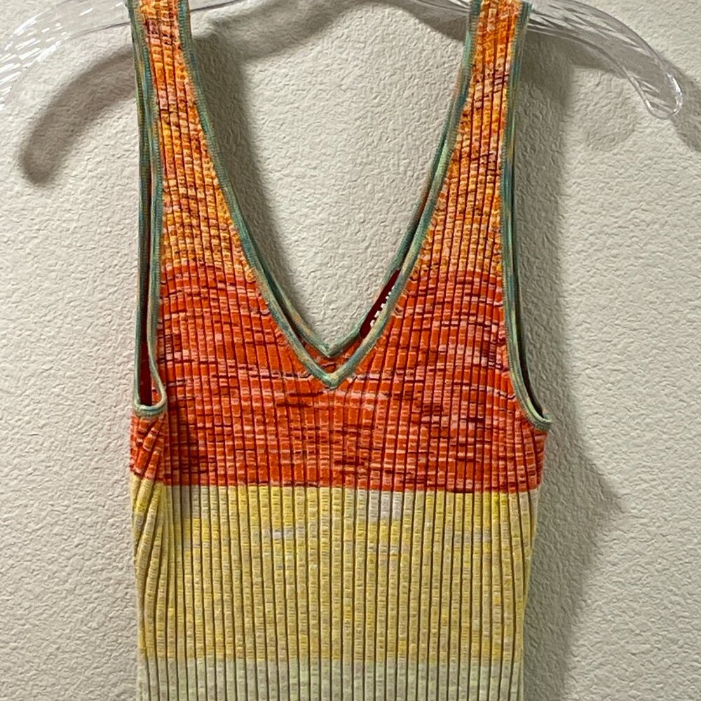 NEW STAUD "Dana" Rainbow Sweater Dress Bodycon Rib Knit Sleeveless Maxi Size M - Picture 4 of 11
